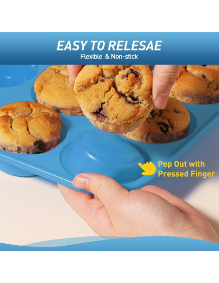 Molde para Muffins Jumbo Socisen 6 Tazas Silicona Azul