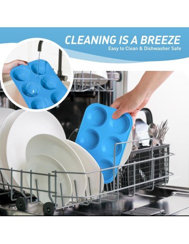 Molde para Muffins Jumbo Socisen 6 Tazas Silicona Azul