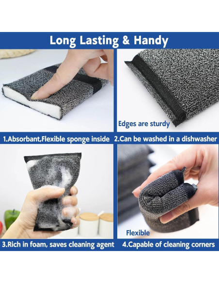 Esponjas de Cocina Bysbczx LFY2025 Alta Resistencia 6 Unidades
