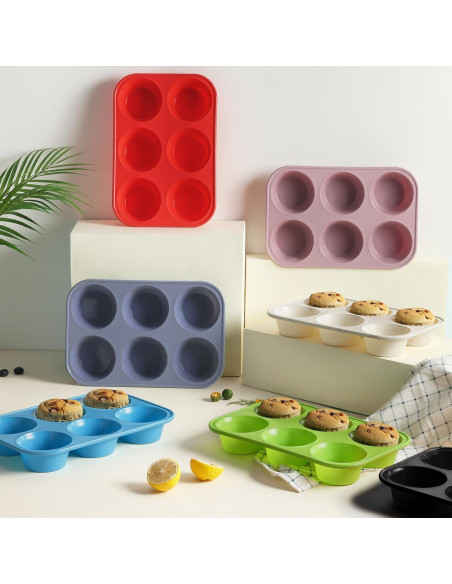 Molde para Muffins Jumbo Socisen 6 Tazas Silicona Azul