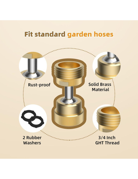 Adaptador de Manguera de Jardín Hibbent 3/4" GHT Doble Giro