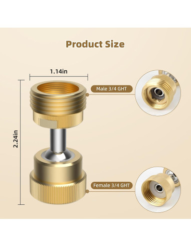 Adaptador de Manguera de Jardín Hibbent 3/4" GHT Doble Giro