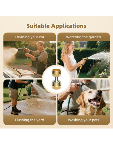 Adaptador de Manguera de Jardín Hibbent 3/4" GHT Doble Giro