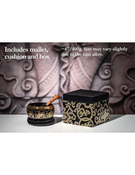 Tazón Cantante Ornamental Meinl 10.5 cm con Martillo y Cojín