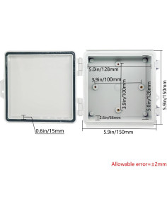 Caja de Conexiones Zulkit IP67 Plástico ABS 150x150x90mm Gris 2