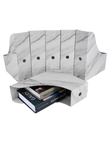Soporte para Revistas HUAPRINT 6 Unidades Gris Marmoleado