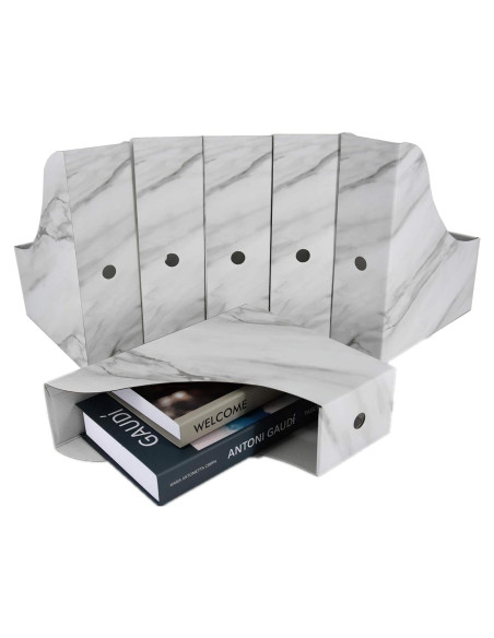 Soporte para Revistas HUAPRINT 6 Unidades Gris Marmoleado