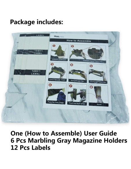 Soporte para Revistas HUAPRINT 6 Unidades Gris Marmoleado