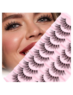 Pestañas Postizas GEMERRY 10 Pares Esponjosas y Naturales