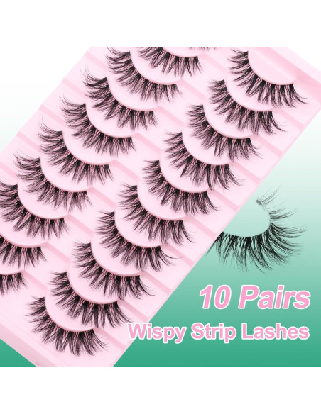 Pestañas Postizas GEMERRY 10 Pares Esponjosas y Naturales