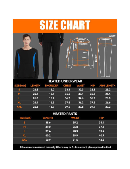 Conjunto Ropa Interior Calefaccionada Hombre 2 Piezas 10000mAh