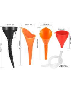 Juego de 4 Embudos Flexibles Automotrices HexinYigjly 2