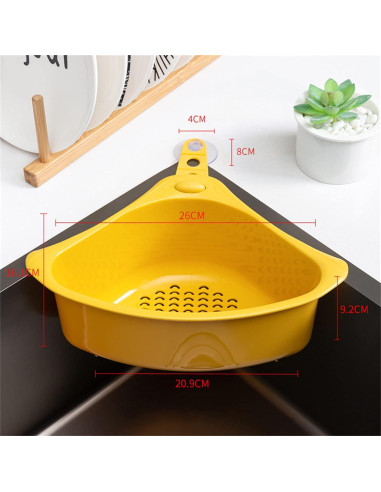 Canasta de Drenaje Triangular Cunyuer Amarillo 26x16cm