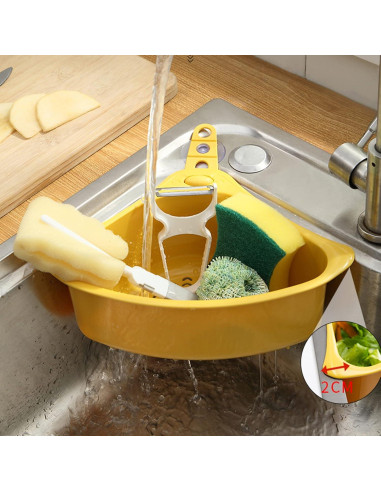 Canasta de Drenaje Triangular Cunyuer Amarillo 26x16cm