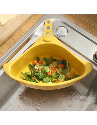 Canasta de Drenaje Triangular Cunyuer Amarillo 26x16cm