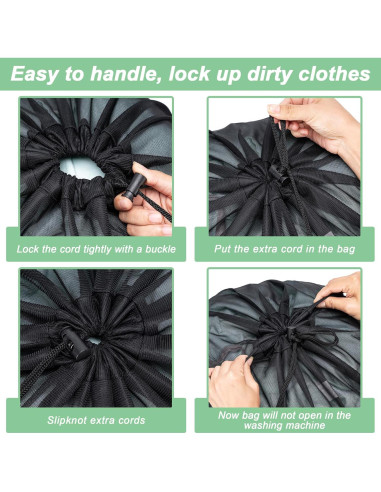 2 Bolsas de Lavandería de Malla XL Aegero 61x91cm Negro