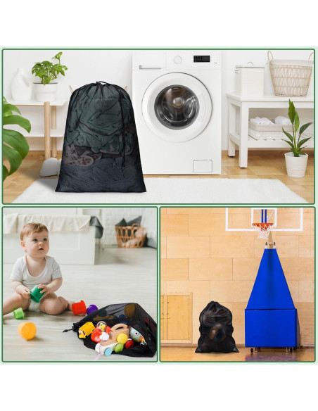 2 Bolsas de Lavandería de Malla XL Aegero 61x91cm Negro