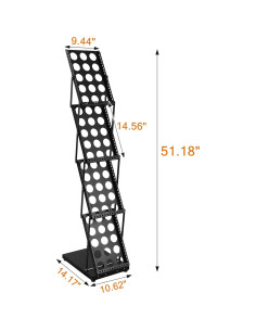 Soporte Plegable para Revistas XIDIHF con 4 Bolsillos Negro 2