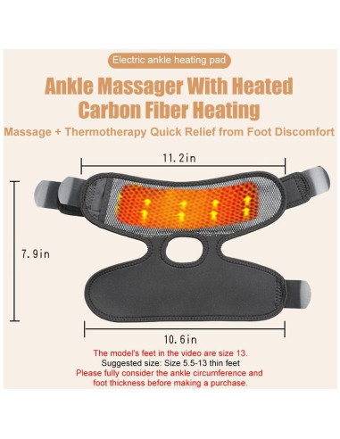 Faja Térmica para Tobillo WOOLALA con Vibración y Calor USB