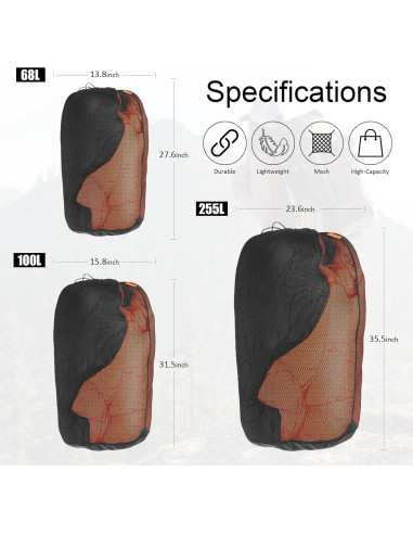 Bolsa de Almacenamiento Malla 68L OMVMO Resistente al Agua