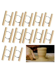 Cortadores de Arcilla de Alambre Ioffer-super 12 Pcs con Mango de Madera