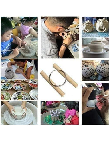 Cortadores de Arcilla de Alambre Ioffer-super 12 Pcs con Mango de Madera