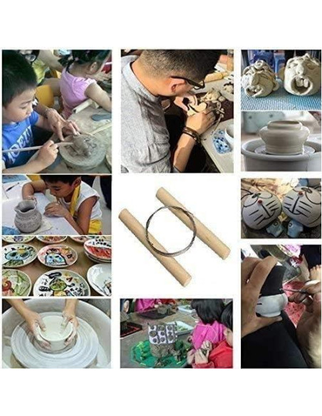 Cortadores de Arcilla de Alambre Ioffer-super 12 Pcs con Mango de Madera