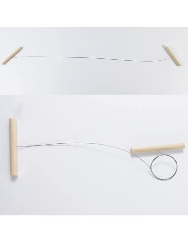 Cortadores de Arcilla de Alambre Ioffer-super 12 Pcs con Mango de Madera