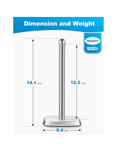 Soporte de Toallas de Papel SMARTAKE Acero Inoxidable Plata 2