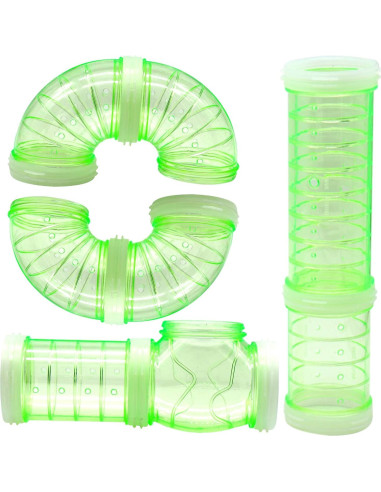 Juego de Túneles Curvados para Jaula de Mascotas Besimple - 8 Piezas - Diámetro 5.33 cm