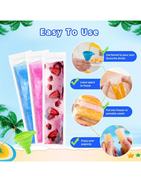 Paquete de 160 Bolsas Desechables para Paletas Libemskix 28x5.5 cm