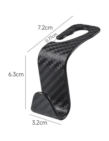 Ganchos para Reposacabezas de Auto Biyrly - Paquete de 4 Negro