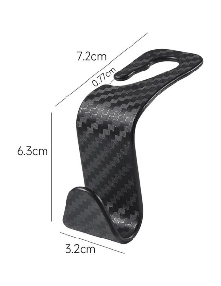 Ganchos para Reposacabezas de Auto Biyrly - Paquete de 4 Negro