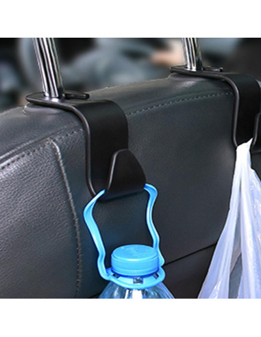 Ganchos para Reposacabezas de Auto Biyrly - Paquete de 4 Negro