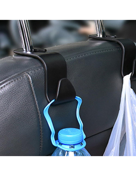 Ganchos para Reposacabezas de Auto Biyrly - Paquete de 4 Negro