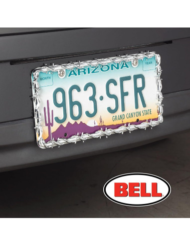 Marco de Placa de Licencia Bell Automotive Alambre de Púas