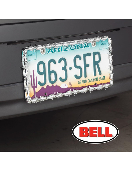 Marco de Placa de Licencia Bell Automotive Alambre de Púas