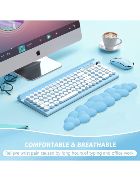 Reposamuñecas Ergonómico Saicok Nube Azul con Espuma de Memoria