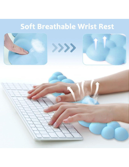 Reposamuñecas Ergonómico Saicok Nube Azul con Espuma de Memoria