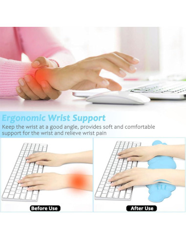 Reposamuñecas Ergonómico Saicok Nube Azul con Espuma de Memoria