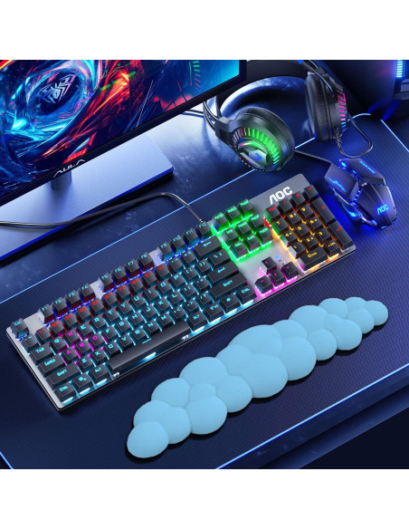 Reposamuñecas Ergonómico Saicok Nube Azul con Espuma de Memoria