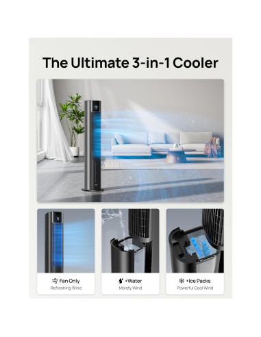 Enfriador Evaporativo Dreo IceWind 712S 6L Control APP Negro