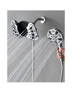 Cabezal de Ducha Doble 2-en-1 GRICH 10" Alta Presión Cromo 2