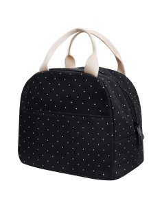 Bolsa de Almuerzo EurCross Negra con Lunares - 24x16x21 cm