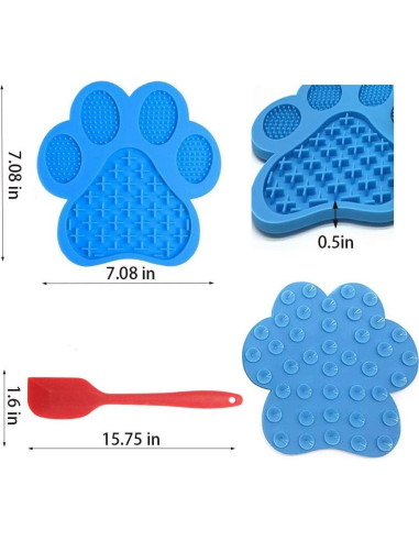 Alfombrilla de Lamer para Perros Uspace - Silicona Azul 18 cm