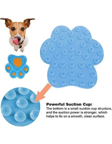 Alfombrilla de Lamer para Perros Uspace - Silicona Azul 18 cm