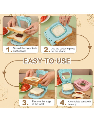 Cortadores de Sándwiches Sin Corteza uxcell - 2 Piezas Flor/Corazón