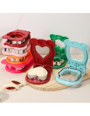 Cortadores de Sándwiches Sin Corteza uxcell - 2 Piezas Flor/Corazón