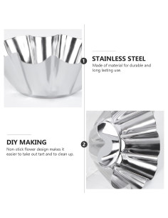 Moldes para Tartas Mikinona 6pcs Acero Inoxidable Antiadherente 2