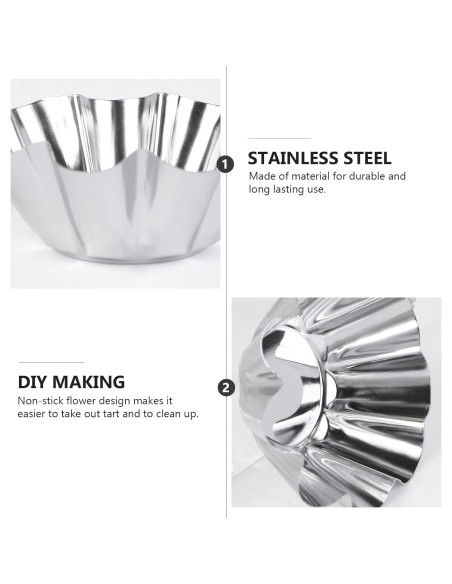 Moldes para Tartas Mikinona 6pcs Acero Inoxidable Antiadherente